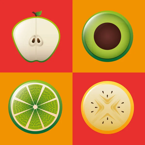 Fruits tropicaux menu frais — Image vectorielle