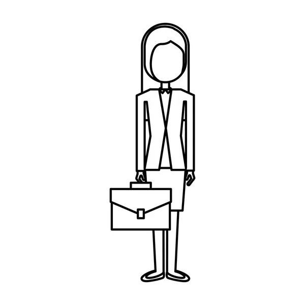 Personaje de mujer de negocios aislado icono — Vector de stock