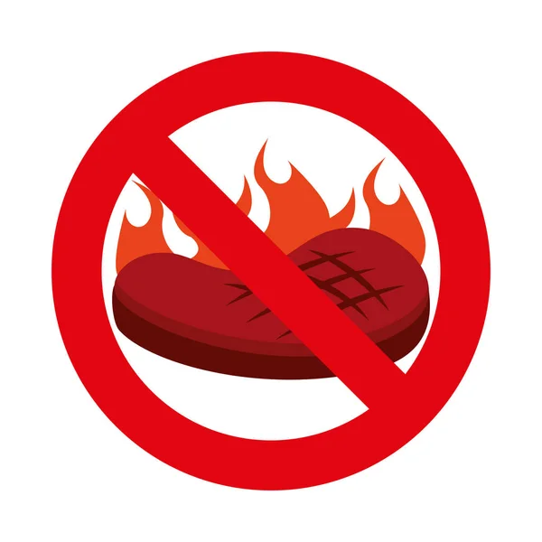 Signo de comida rápida prohibida — Vector de stock