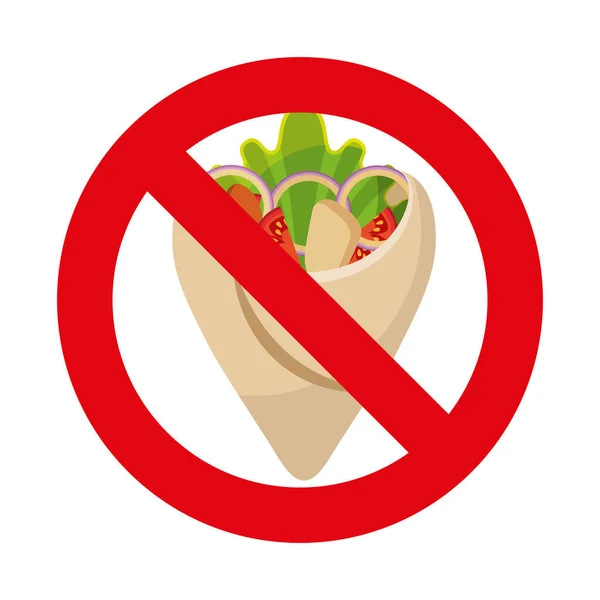 Verboden fastfood teken — Stockvector