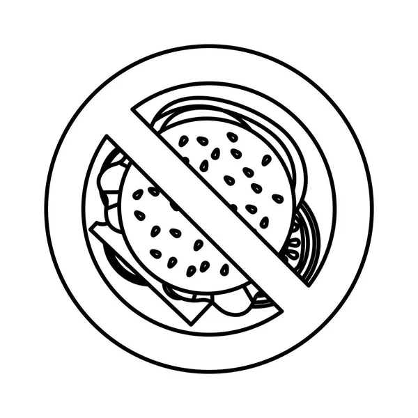 Signo de comida rápida prohibida — Archivo Imágenes Vectoriales