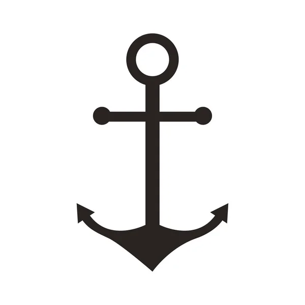 Kotwica morska na białym tle ikona — Wektor stockowy