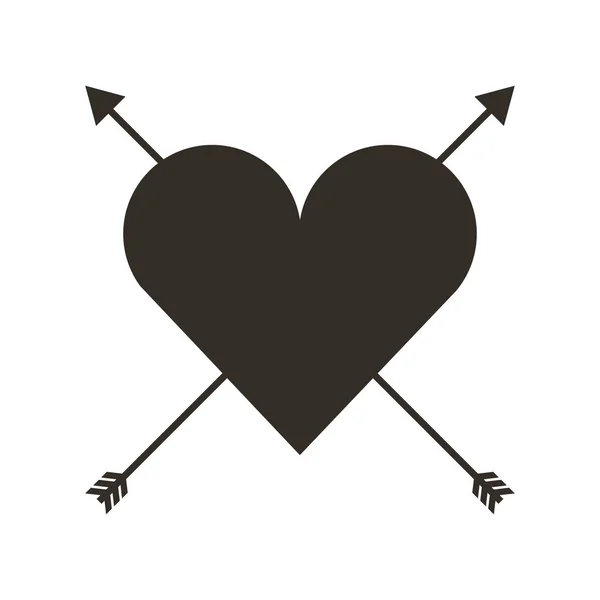 Hart liefde kaart Valentijnsdag — Stockvector