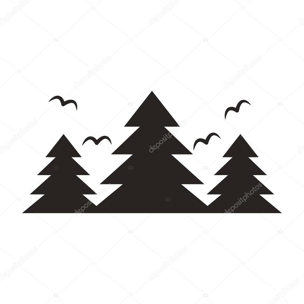 forest landscape frame emblem