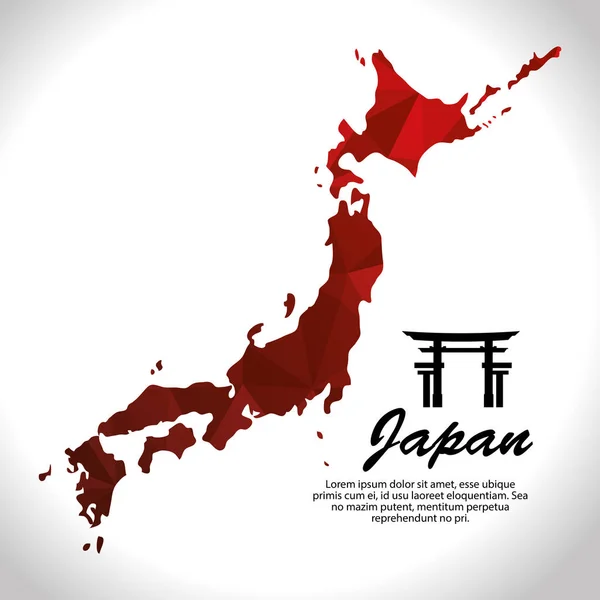 Cultura japonesa mapa cartaz —  Vetores de Stock