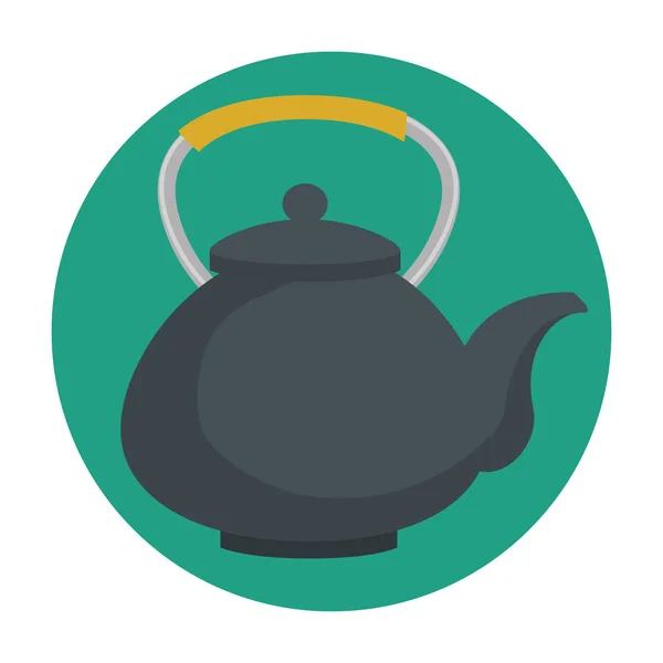 Theepot klassieke geïsoleerde pictogram — Stockvector