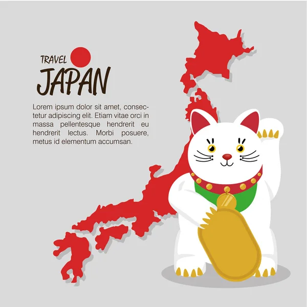 일본 문화 고양이 행운 — 스톡 벡터
