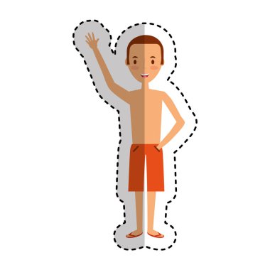 genç adam karakteri yazlık giysiler ile