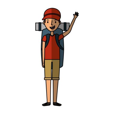 genç adam karakteri yazlık giysiler ile