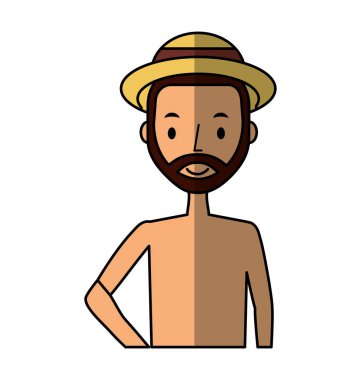 genç adam karakteri yazlık giysiler ile