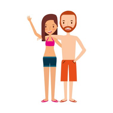 gençlerin karakter yazlık giysiler ile