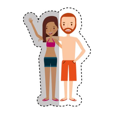 gençlerin karakter yazlık giysiler ile