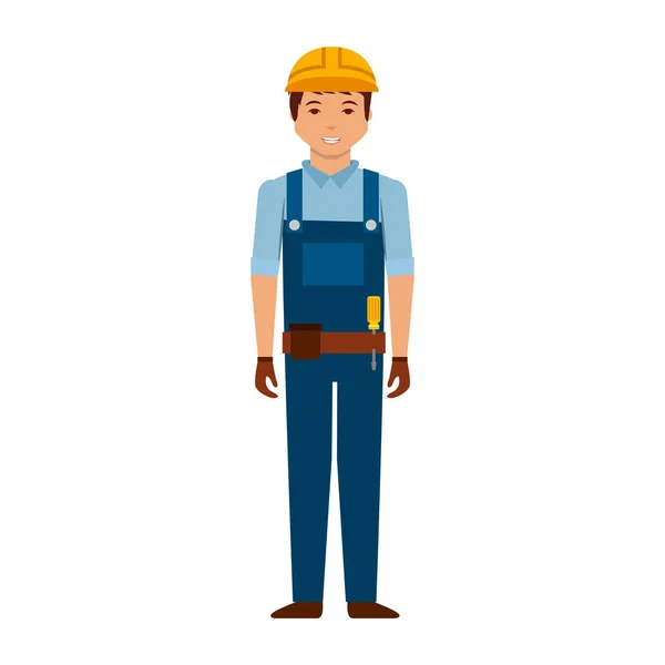 Будівельний професійний аватар персонаж — стоковий вектор