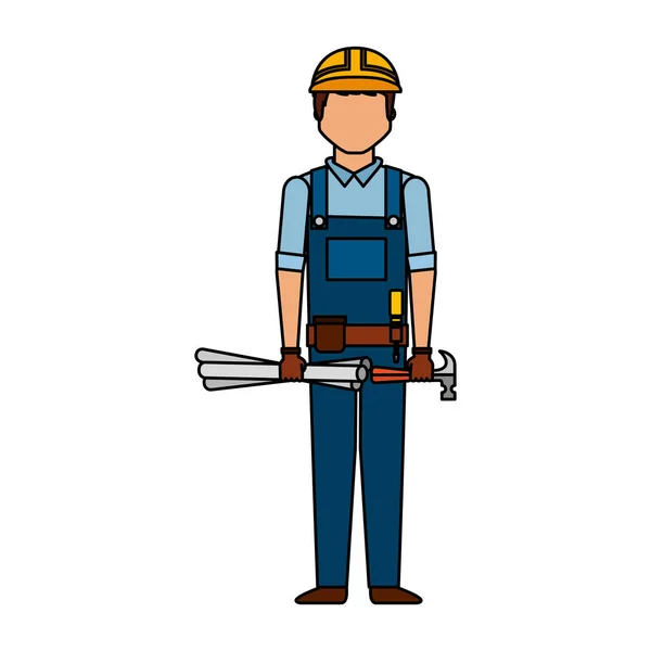 Construction professional avatar character — Stock Vector