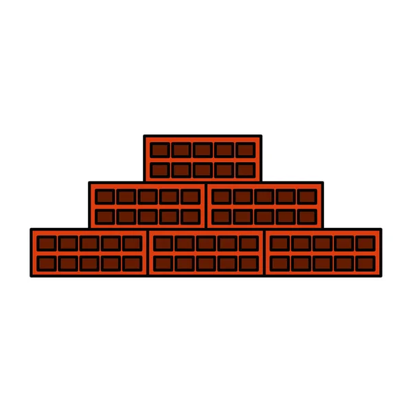 Bricks wall construction icon — Stock Vector