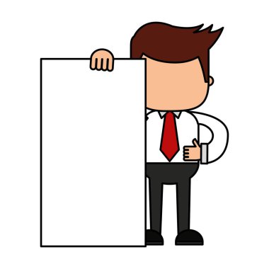 işadamı belge karakter simgesi ile komik