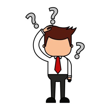 işadamı şüphe serisi karakter simgesi ile komik