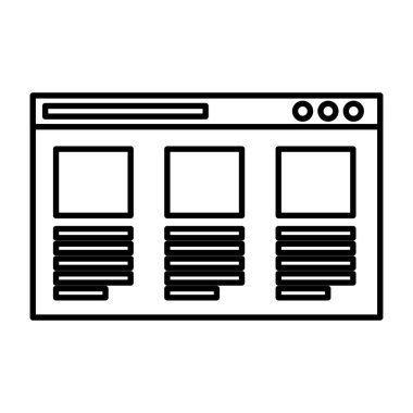 Web sayfası şablonu izole edilmiş simgesi