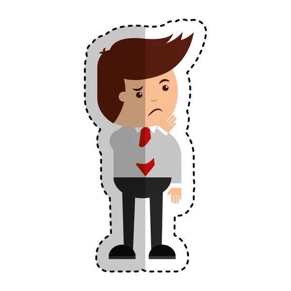 Businessman funny character icon — Stock Vector