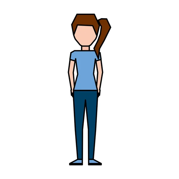 Carácter avatar mujer joven — Vector de stock