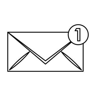 Zarf posta izole simgesi