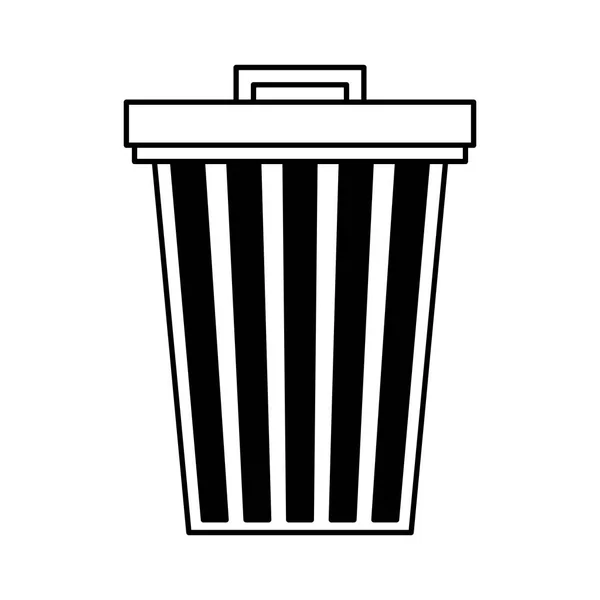 Lixo bin ícone isolado — Vetor de Stock