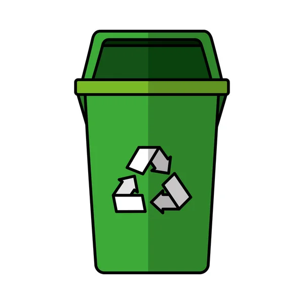 Garbage bin geïsoleerde pictogram — Stockvector