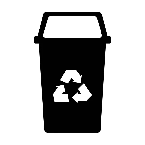 Garbage bin geïsoleerde pictogram — Stockvector