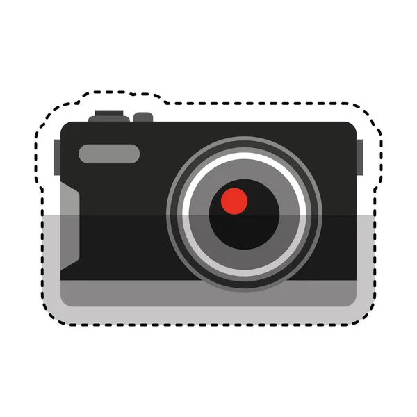 Cámara fotográfica con icono de flash — Vector de stock