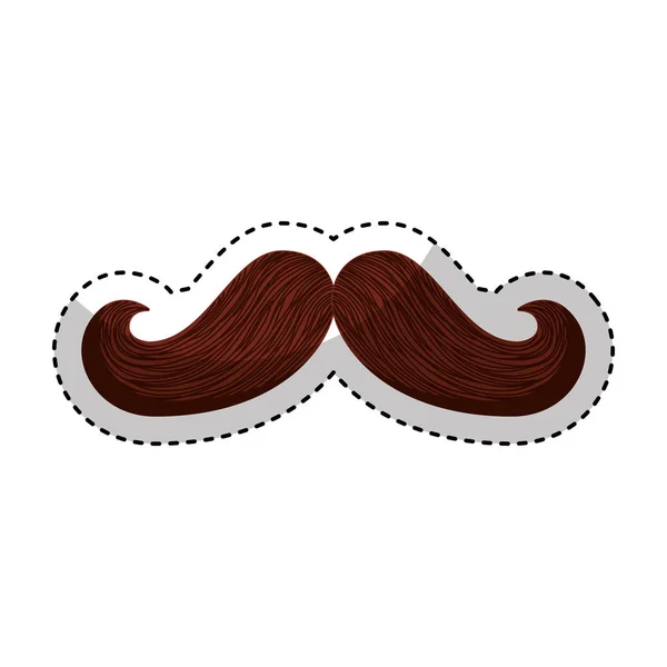 Mustache silhouette isolated icon — Stock Vector