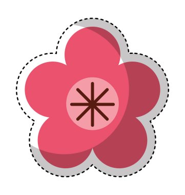 Sevimli çiçek amblem simgesi