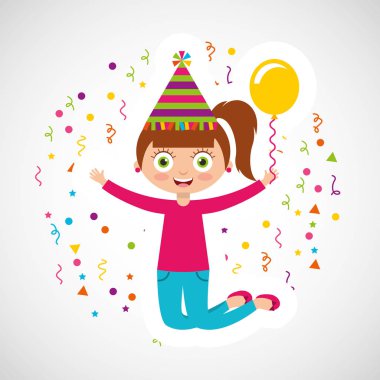 mutlu doğum günü kutlama kartı çocuk ile