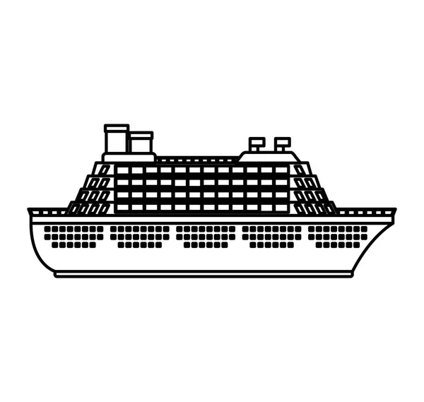 Crucero icono aislado barco — Vector de stock