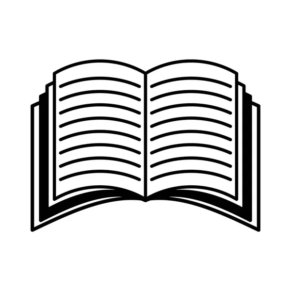 Ikona na białym tle tekst książki biblioteki — Wektor stockowy