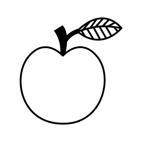 Apfel frisches Obst isoliert Symbol — Stockvektor