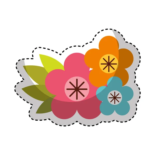 Niedliche Blume Emblem Symbol — Stockvektor