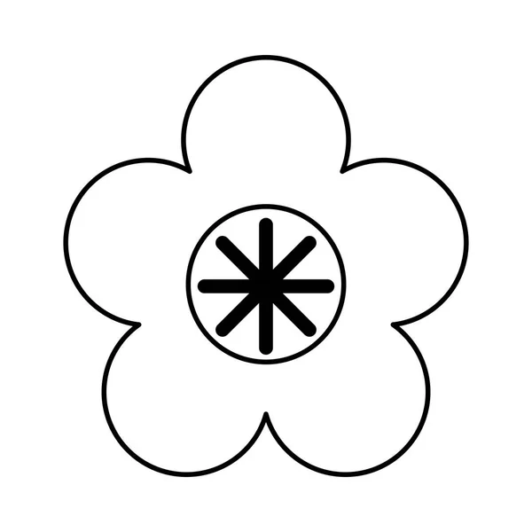 Icône emblème fleur mignon — Image vectorielle