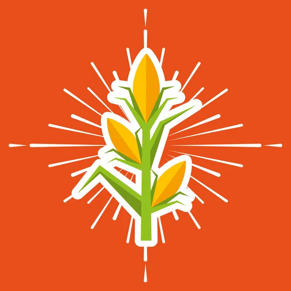Producción agrícola planta de maíz — Vector de stock