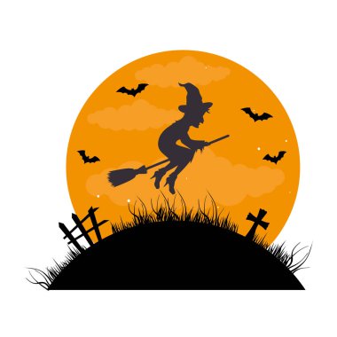 kutlama kartı Cadılar Bayramı sahne