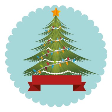 mutlu neşeli Noel ağacı kartı