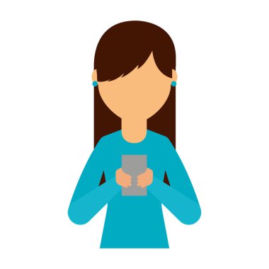 smartphone avatar karakter olan kadın