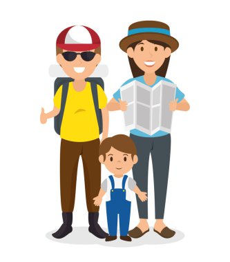 Aile turist avatarlar karakter