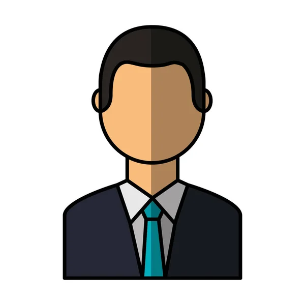 Üzletember karakter elszigetelt ikon — Stock Vector
