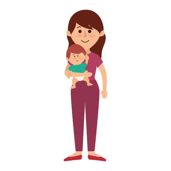 Lyckliga familjemedlemmar med baby — Stock vektor
