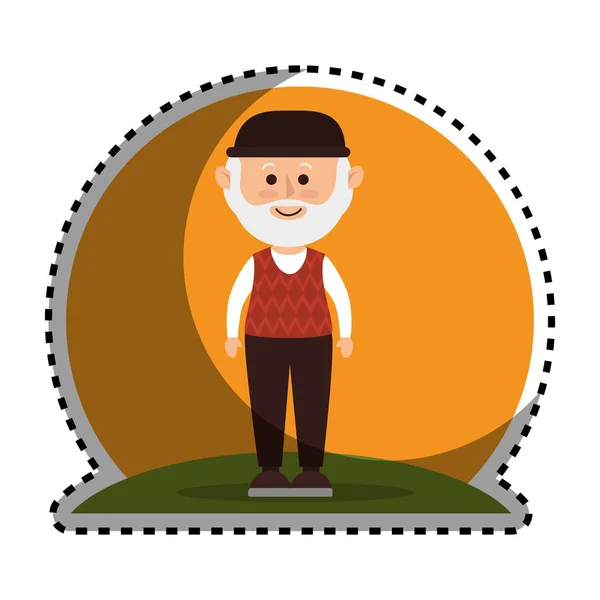 Personagem avatar avô bonito — Vetor de Stock
