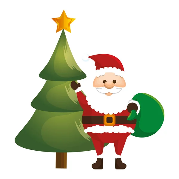 ハッピー メリー クリスマス カード サンタ クロース — ストックベクタ