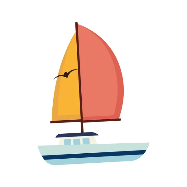Icona emblema marittimo barca a vela — Vettoriale Stock