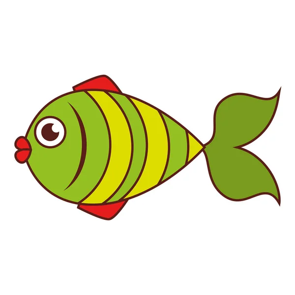 Emblema del pesce di mare icona — Vettoriale Stock