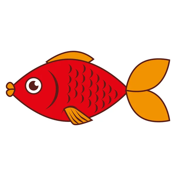 Emblema de peces de mar icono — Vector de stock