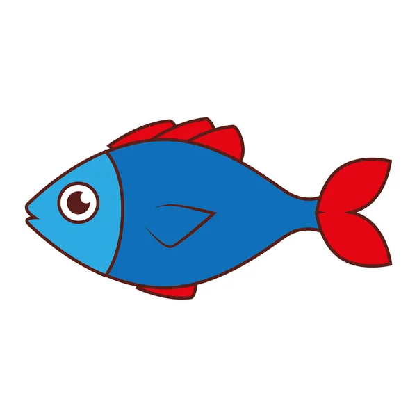 Emblema de peces de mar icono — Vector de stock